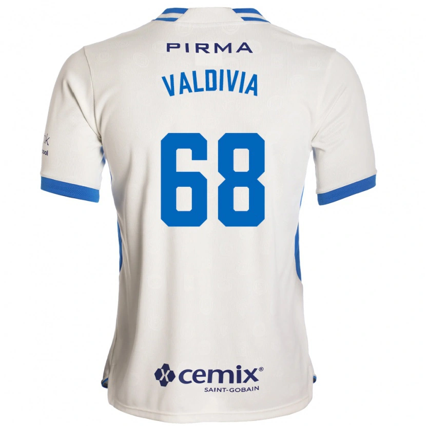 Danxen Bambino Maglia Christian Valdivia #68 Bianco Blu Rosso Kit Gara Away 2026/27 Maglietta