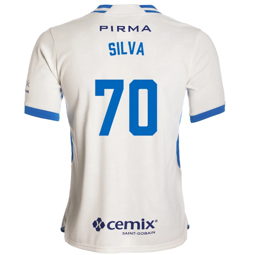 Danxen Bambino Maglia Iván Silva #70 Bianco Blu Rosso Kit Gara Away 2026/27 Maglietta