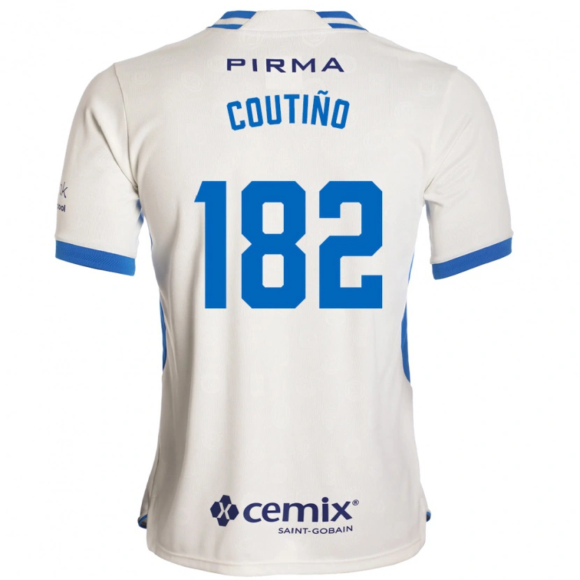 Danxen Bambino Maglia Santiago Coutiño #182 Bianco Blu Rosso Kit Gara Away 2026/27 Maglietta