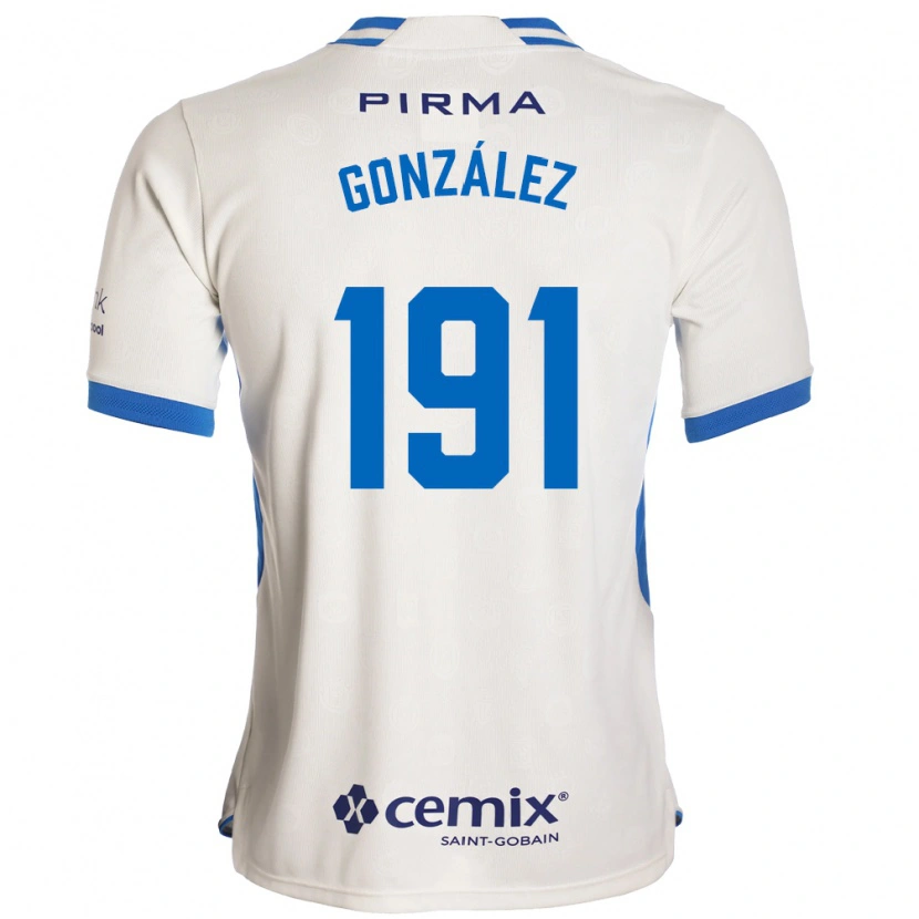 Danxen Bambino Maglia Alejandro González #191 Bianco Blu Rosso Kit Gara Away 2026/27 Maglietta