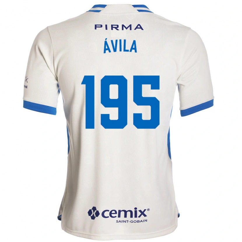 Danxen Bambino Maglia Glenn Ávila #195 Bianco Blu Rosso Kit Gara Away 2026/27 Maglietta