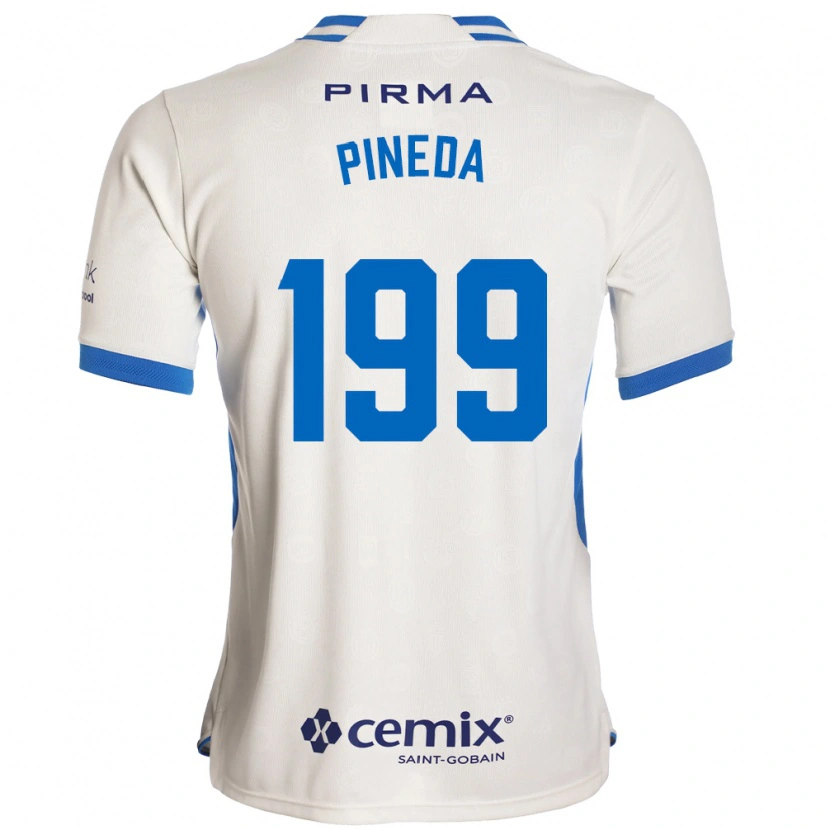 Danxen Bambino Maglia Zadiel Pineda #199 Bianco Blu Rosso Kit Gara Away 2026/27 Maglietta