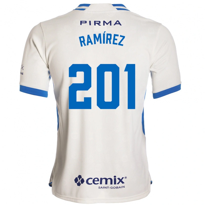 Danxen Bambino Maglia Orlando Ramírez #201 Bianco Blu Rosso Kit Gara Away 2026/27 Maglietta