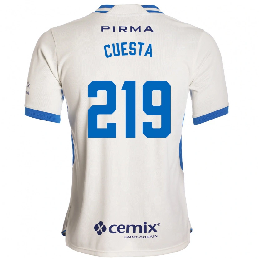 Danxen Bambino Maglia Íñigo Cuesta #219 Bianco Blu Rosso Kit Gara Away 2026/27 Maglietta