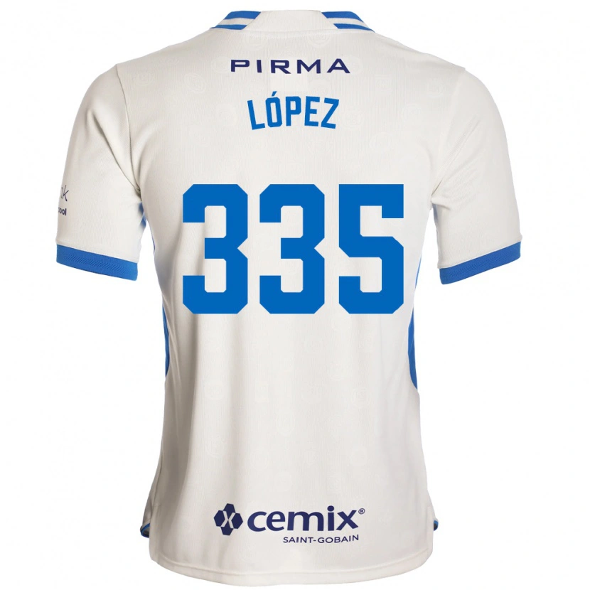 Danxen Bambino Maglia Alfredo López #335 Bianco Blu Rosso Kit Gara Away 2026/27 Maglietta