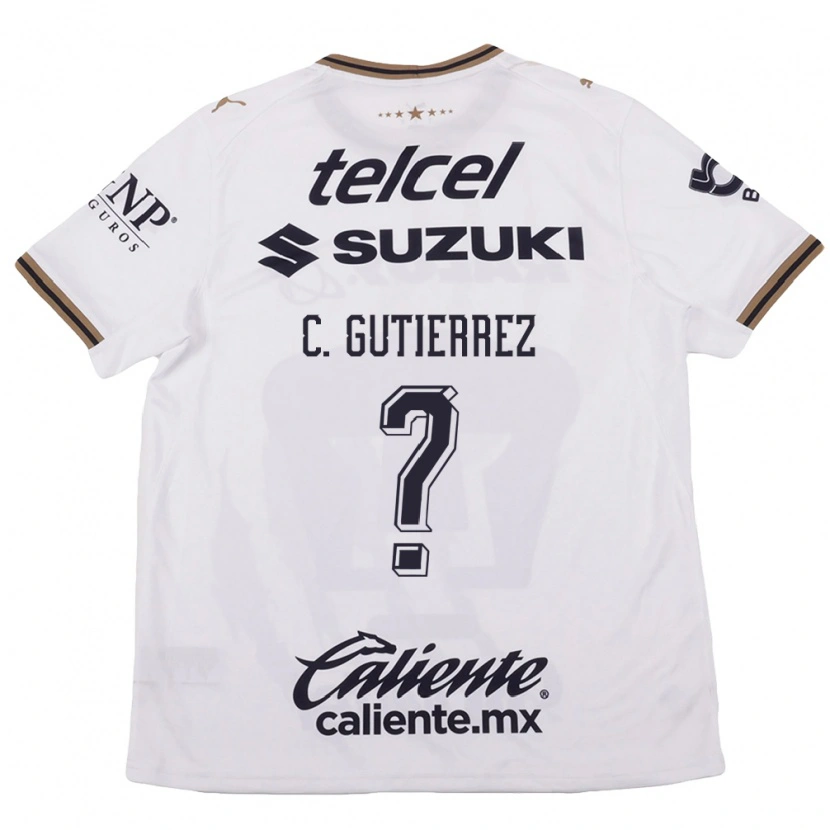 Danxen Bambino Maglia Carlos Gutierrez #0 Bianco Nero Marrone Kit Gara Away 2026/27 Maglietta
