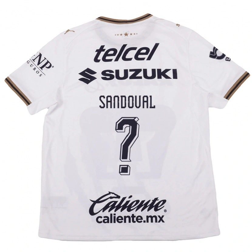 Danxen Bambino Maglia Kevin Sandoval #0 Bianco Nero Marrone Kit Gara Away 2026/27 Maglietta