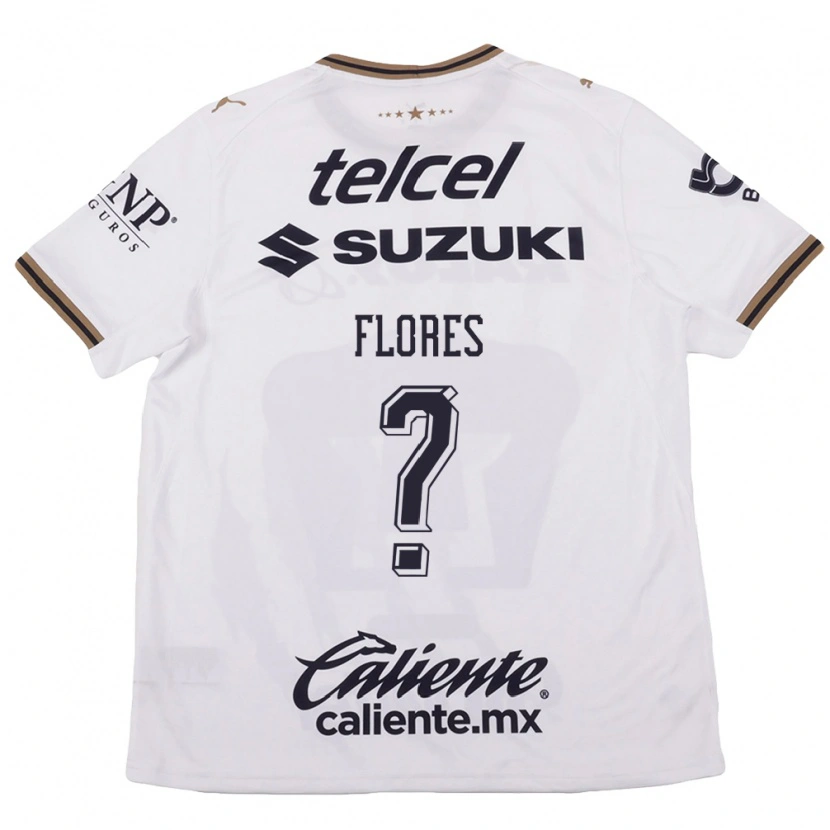 Danxen Bambino Maglia Jesús Flores #0 Bianco Nero Marrone Kit Gara Away 2026/27 Maglietta