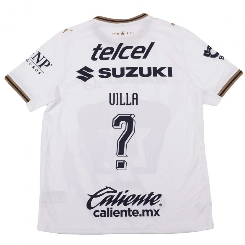 Danxen Bambino Maglia Santiago Villa #0 Bianco Nero Marrone Kit Gara Away 2026/27 Maglietta