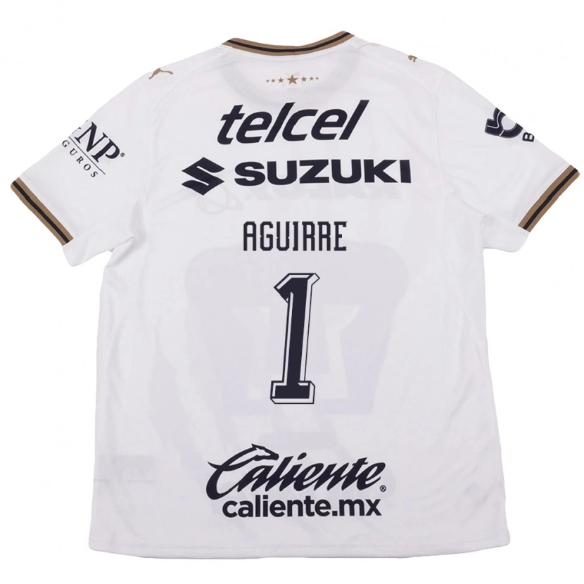 Danxen Bambino Maglia Miriam Aguirre #1 Bianco Nero Marrone Kit Gara Away 2026/27 Maglietta
