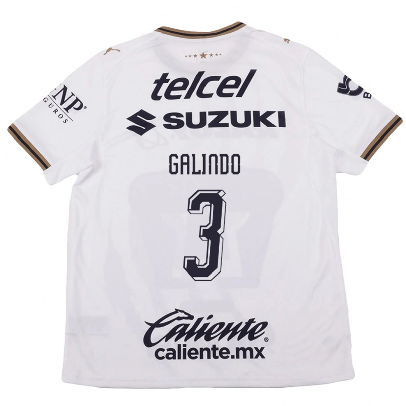 Danxen Bambino Maglia Ricardo Galindo #3 Bianco Nero Marrone Kit Gara Away 2026/27 Maglietta