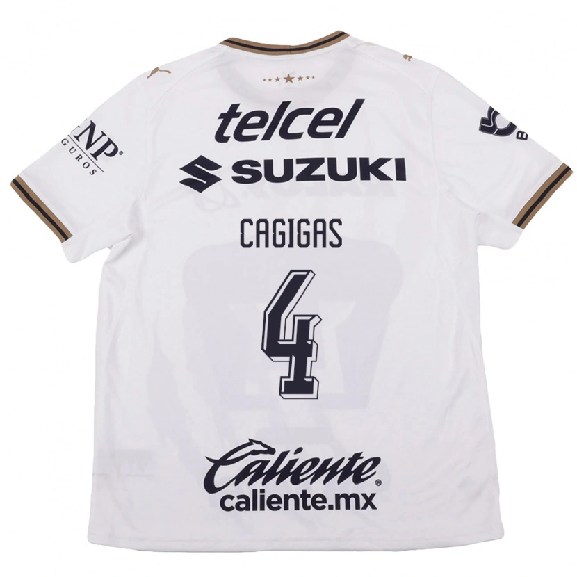 Danxen Bambino Maglia Deneva Cagigas #4 Bianco Nero Marrone Kit Gara Away 2026/27 Maglietta