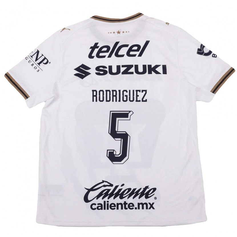 Danxen Bambino Maglia Jeronimo Rodriguez #5 Bianco Nero Marrone Kit Gara Away 2026/27 Maglietta