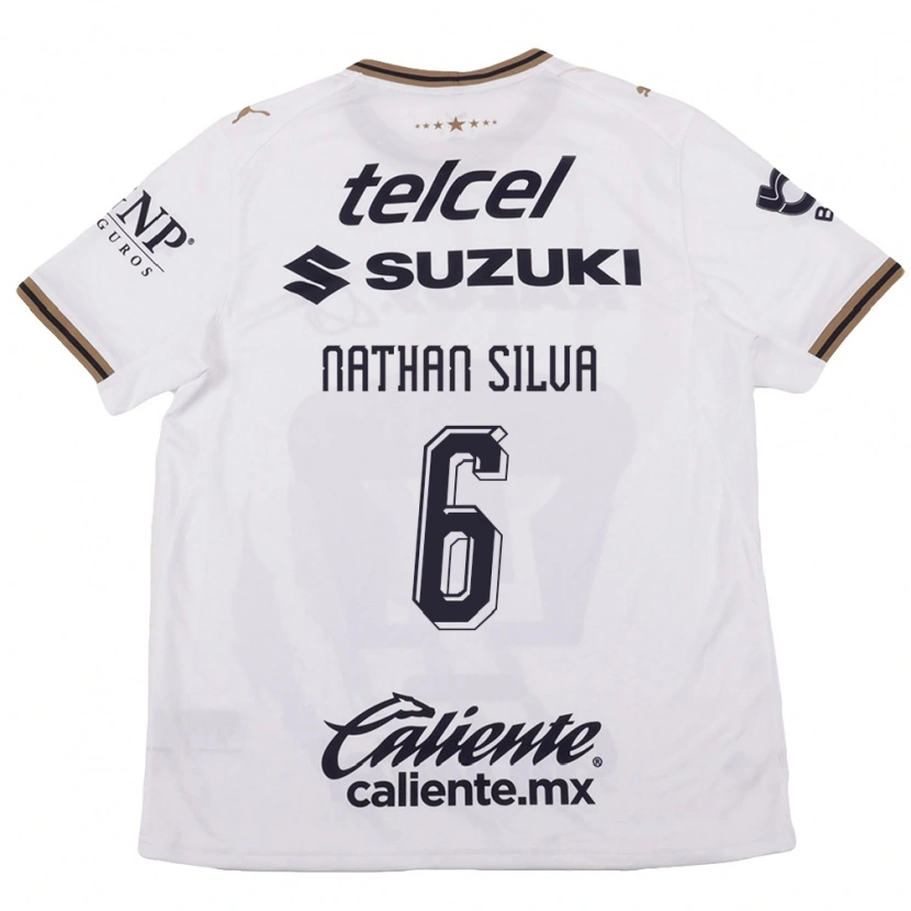 Danxen Bambino Maglia Nathan Silva #6 Bianco Nero Marrone Kit Gara Away 2026/27 Maglietta