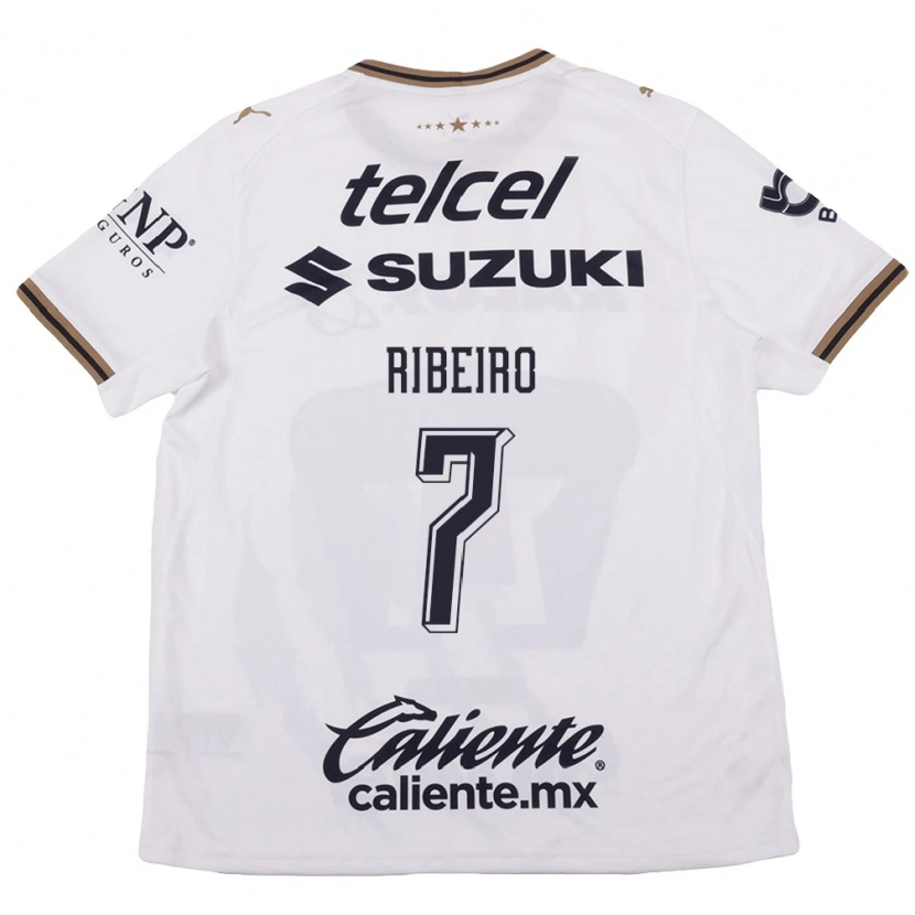 Danxen Bambino Maglia Stephanie Ribeiro #7 Bianco Nero Marrone Kit Gara Away 2026/27 Maglietta