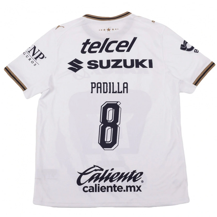 Danxen Bambino Maglia Dania Padilla #8 Bianco Nero Marrone Kit Gara Away 2026/27 Maglietta