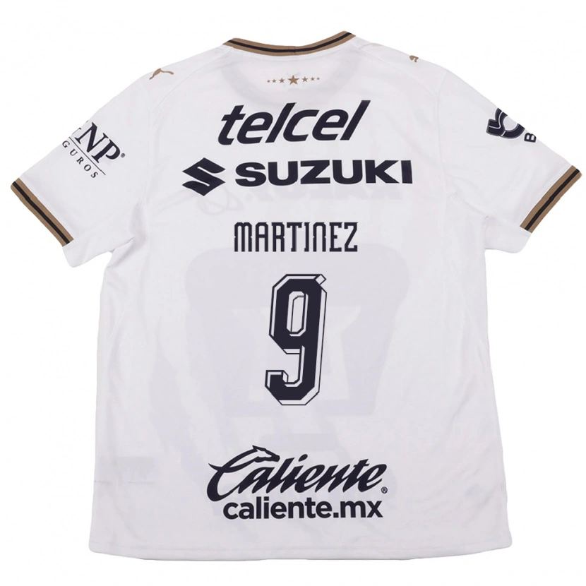 Danxen Bambino Maglia Guillermo Martínez #9 Bianco Nero Marrone Kit Gara Away 2026/27 Maglietta