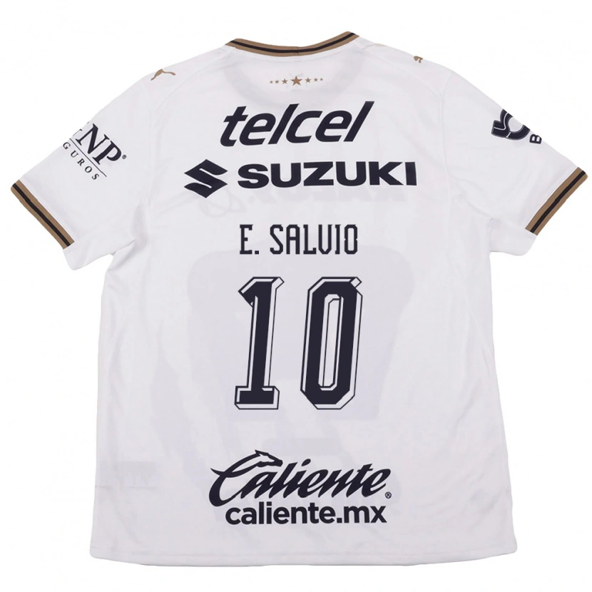 Danxen Bambino Maglia Eduardo Salvio #10 Bianco Nero Marrone Kit Gara Away 2026/27 Maglietta