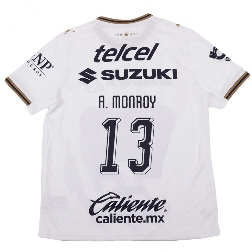 Danxen Bambino Maglia Pablo Monroy #13 Bianco Nero Marrone Kit Gara Away 2026/27 Maglietta