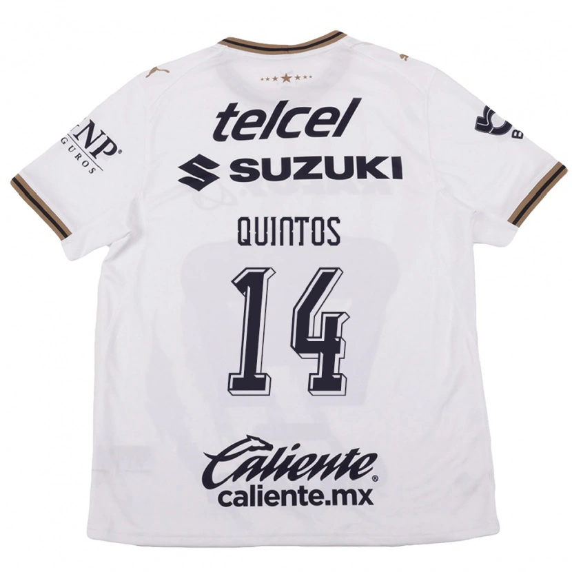 Danxen Bambino Maglia Bibiana Quintos #14 Bianco Nero Marrone Kit Gara Away 2026/27 Maglietta
