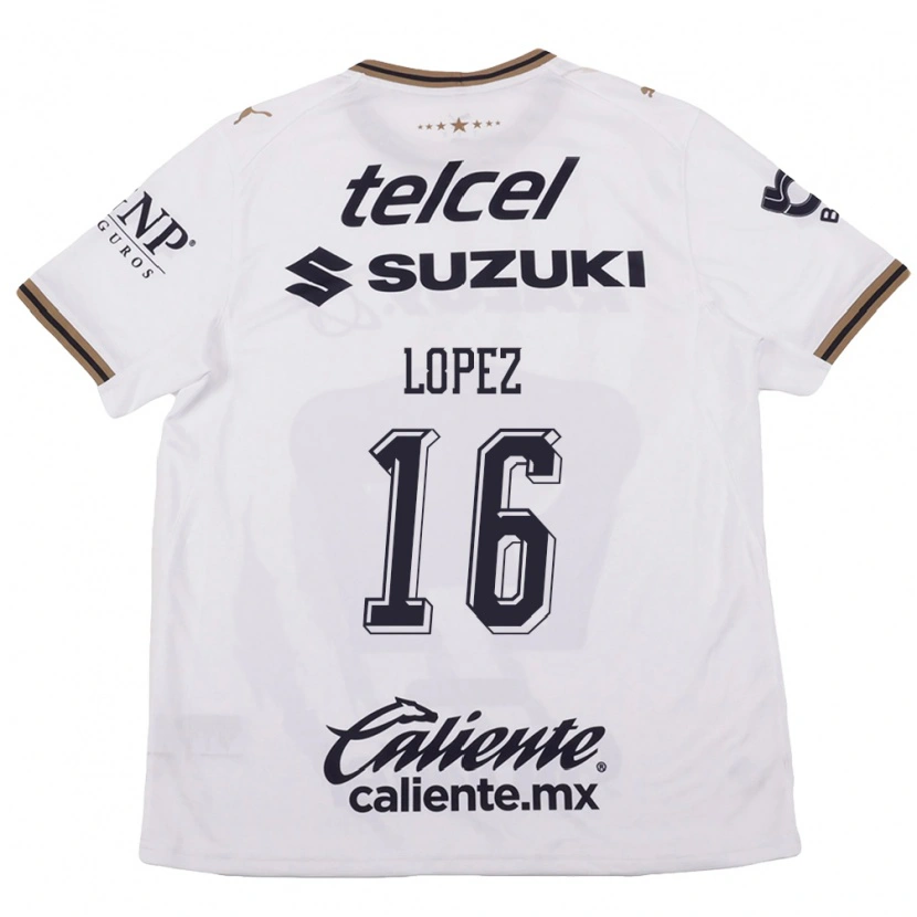 Danxen Bambino Maglia Samantha Lopez #16 Bianco Nero Marrone Kit Gara Away 2026/27 Maglietta