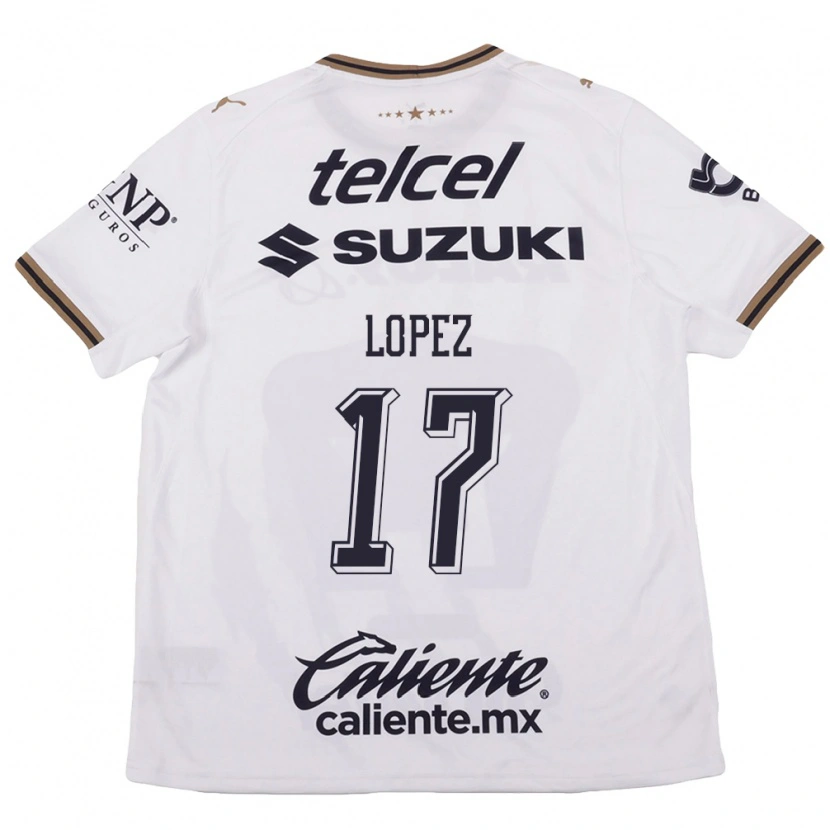 Danxen Bambino Maglia Leonel Lopez #17 Bianco Nero Marrone Kit Gara Away 2026/27 Maglietta