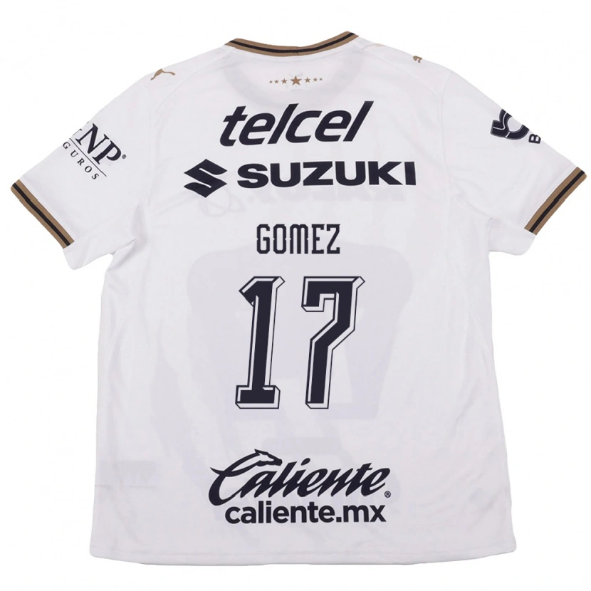 Danxen Bambino Maglia Diana Gomez #17 Bianco Nero Marrone Kit Gara Away 2026/27 Maglietta