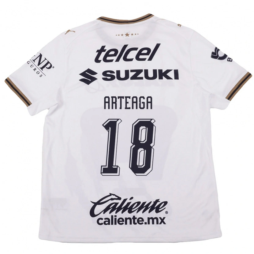 Danxen Bambino Maglia Víctor Arteaga #18 Bianco Nero Marrone Kit Gara Away 2026/27 Maglietta