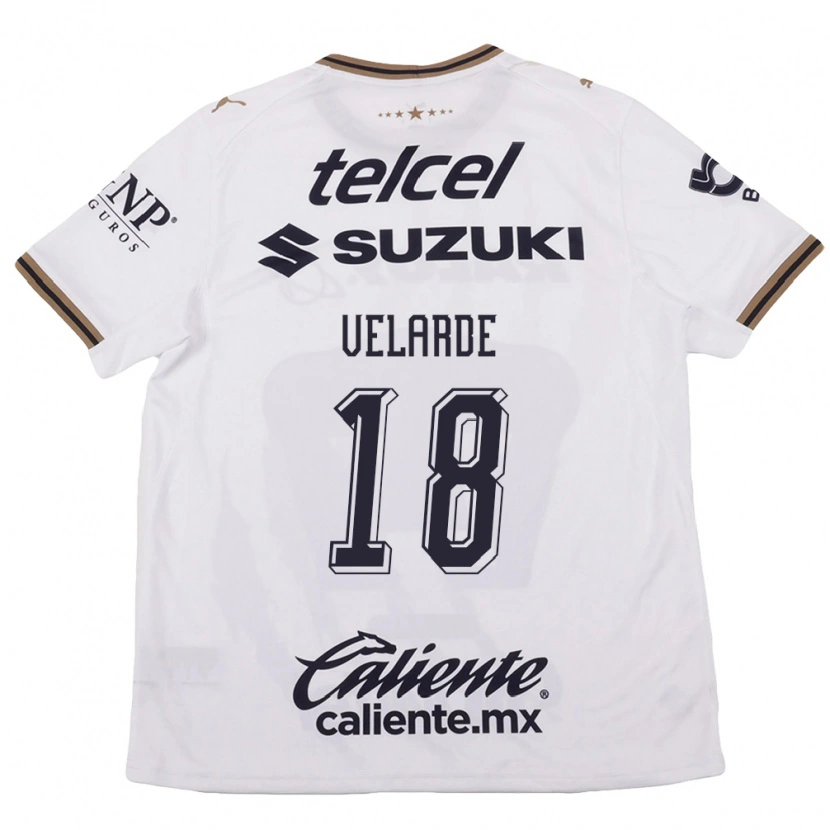Danxen Bambino Maglia Efrain Velarde #18 Bianco Nero Marrone Kit Gara Away 2026/27 Maglietta