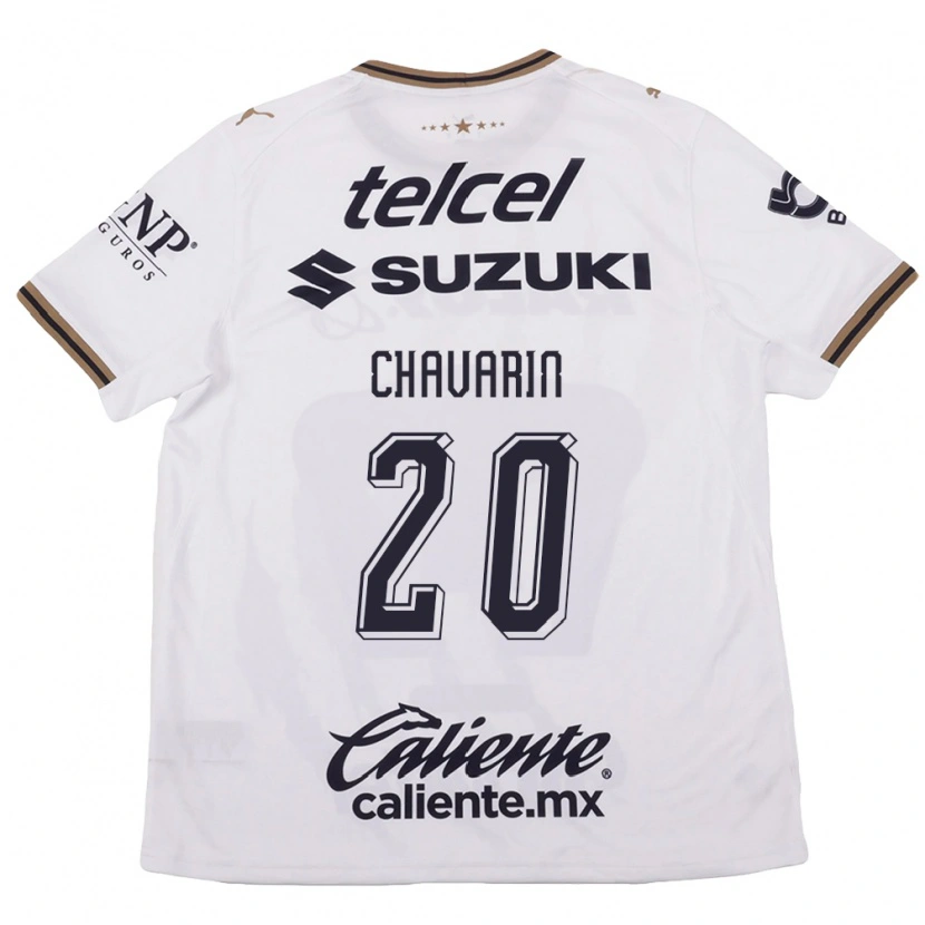 Danxen Bambino Maglia Aerial Chavarin #20 Bianco Nero Marrone Kit Gara Away 2026/27 Maglietta
