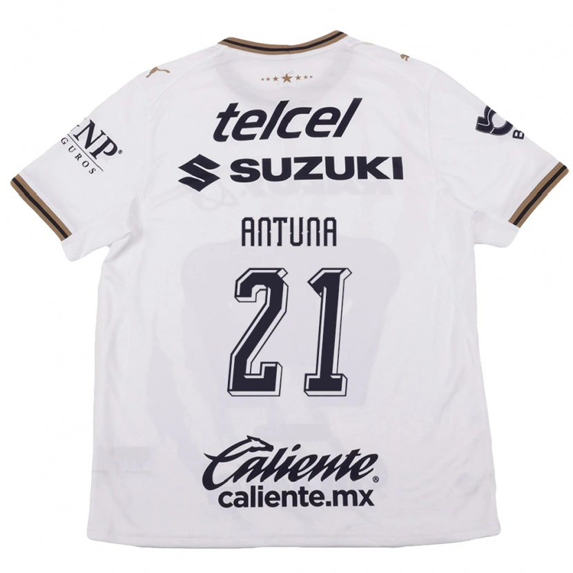 Danxen Bambino Maglia Uriel Antuna #21 Bianco Nero Marrone Kit Gara Away 2026/27 Maglietta