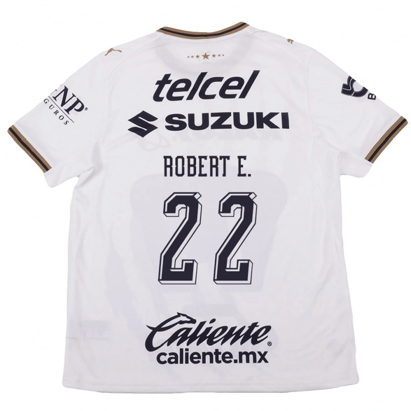 Danxen Bambino Maglia Robert Ergas #22 Bianco Nero Marrone Kit Gara Away 2026/27 Maglietta