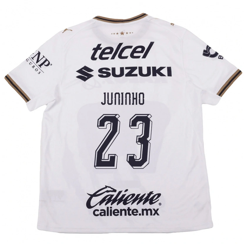 Danxen Bambino Maglia Juninho #23 Bianco Nero Marrone Kit Gara Away 2026/27 Maglietta