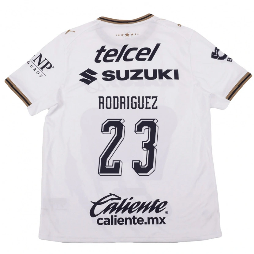 Danxen Bambino Maglia Catherine Rodriguez #23 Bianco Nero Marrone Kit Gara Away 2026/27 Maglietta