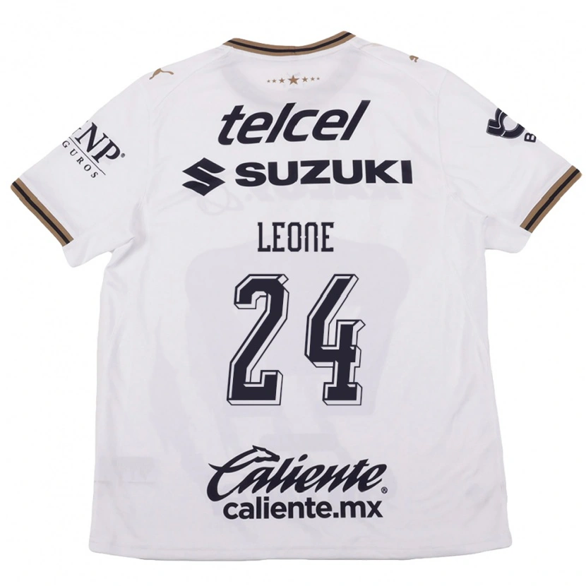 Danxen Bambino Maglia Tony Leone #24 Bianco Nero Marrone Kit Gara Away 2026/27 Maglietta