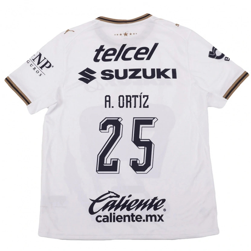 Danxen Bambino Maglia Arturo Ortiz #25 Bianco Nero Marrone Kit Gara Away 2026/27 Maglietta