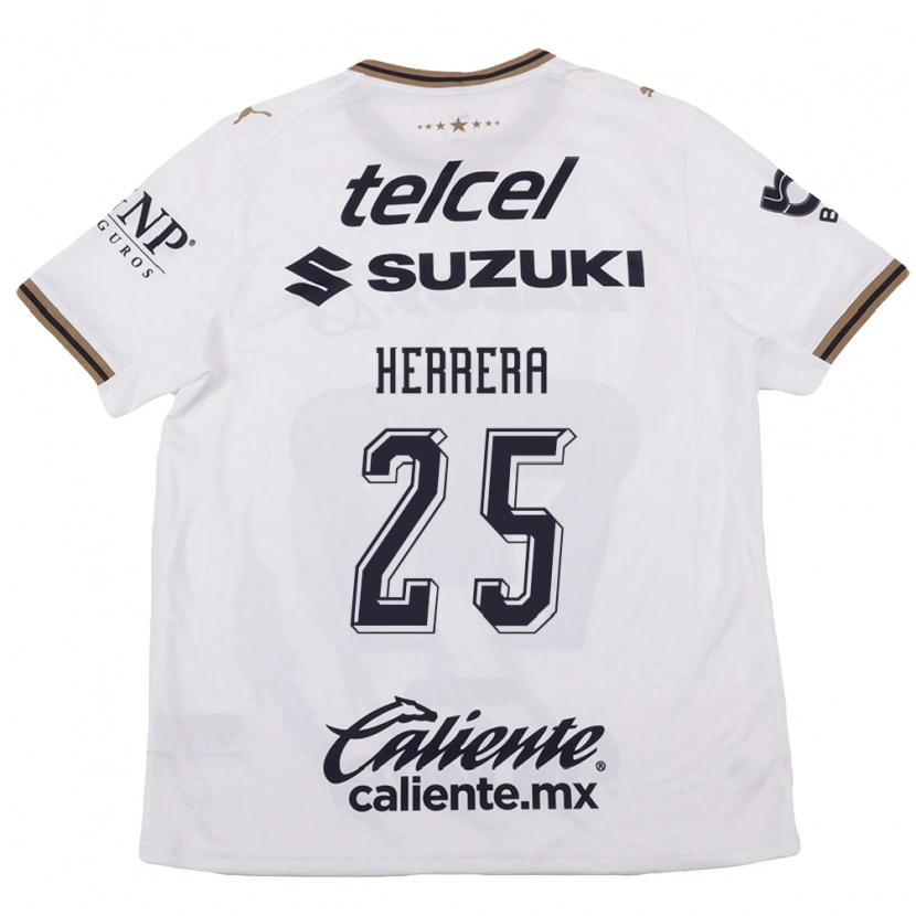 Danxen Bambino Maglia Laura Herrera #25 Bianco Nero Marrone Kit Gara Away 2026/27 Maglietta