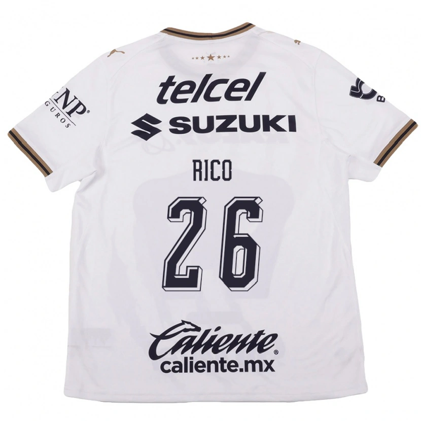 Danxen Bambino Maglia Ángel Rico #26 Bianco Nero Marrone Kit Gara Away 2026/27 Maglietta