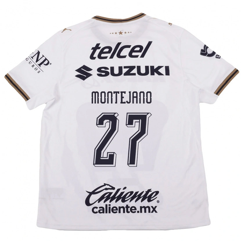 Danxen Bambino Maglia Emanuel Montejano #27 Bianco Nero Marrone Kit Gara Away 2026/27 Maglietta
