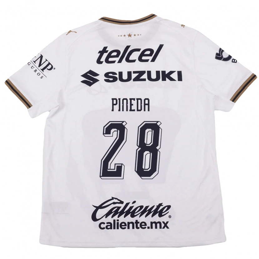 Danxen Bambino Maglia Grecia Pineda #28 Bianco Nero Marrone Kit Gara Away 2026/27 Maglietta