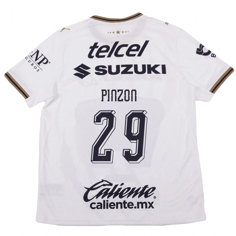 Danxen Bambino Maglia Liceth Pinzon #29 Bianco Nero Marrone Kit Gara Away 2026/27 Maglietta