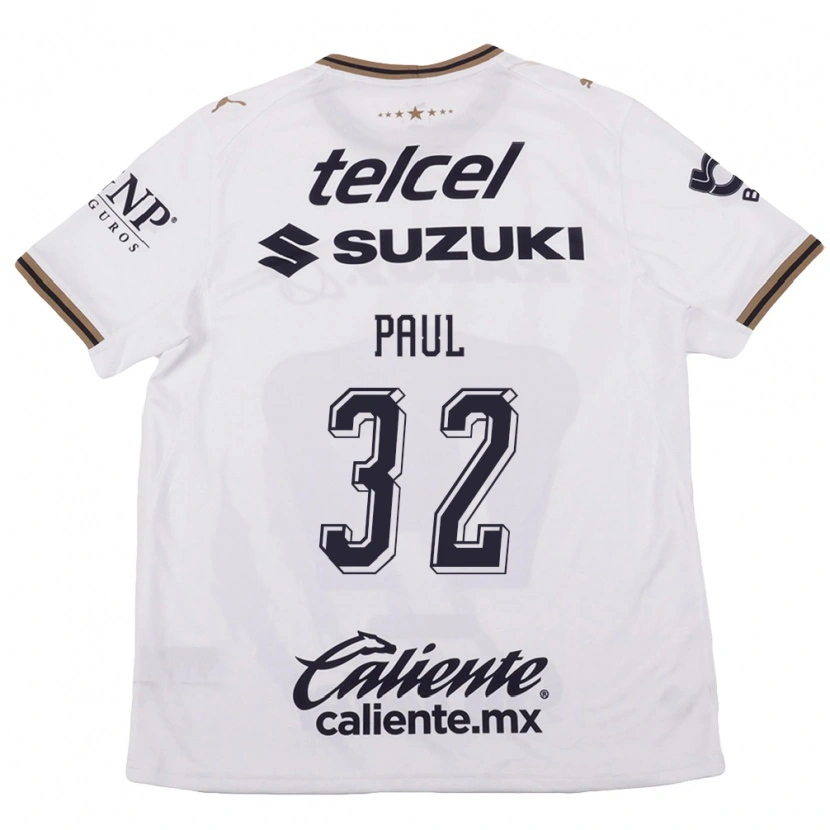 Danxen Bambino Maglia Miguel Paul #32 Bianco Nero Marrone Kit Gara Away 2026/27 Maglietta