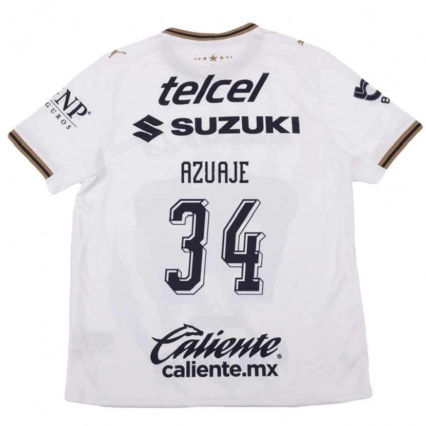 Danxen Bambino Maglia Ángel Azuaje #34 Bianco Nero Marrone Kit Gara Away 2026/27 Maglietta