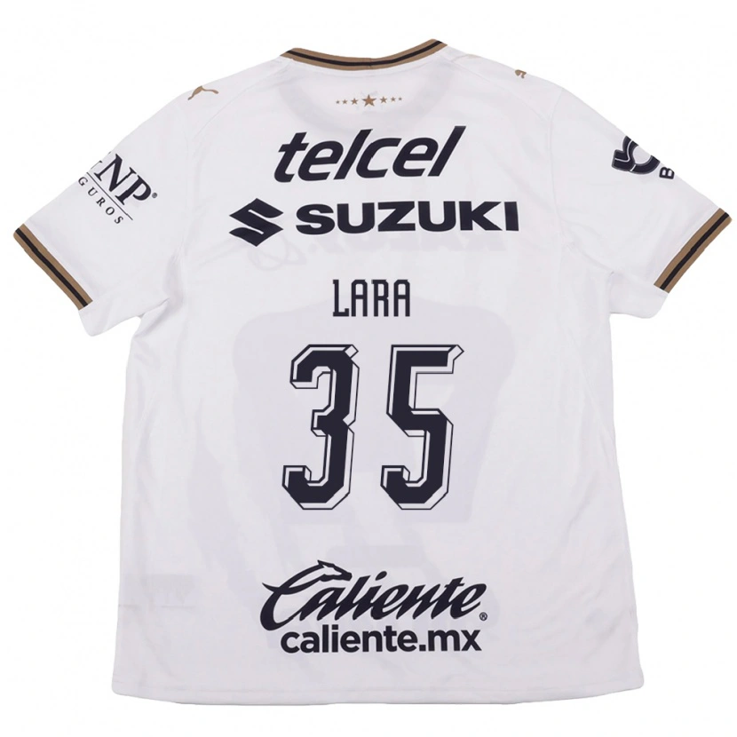 Danxen Bambino Maglia Pablo Lara #35 Bianco Nero Marrone Kit Gara Away 2026/27 Maglietta