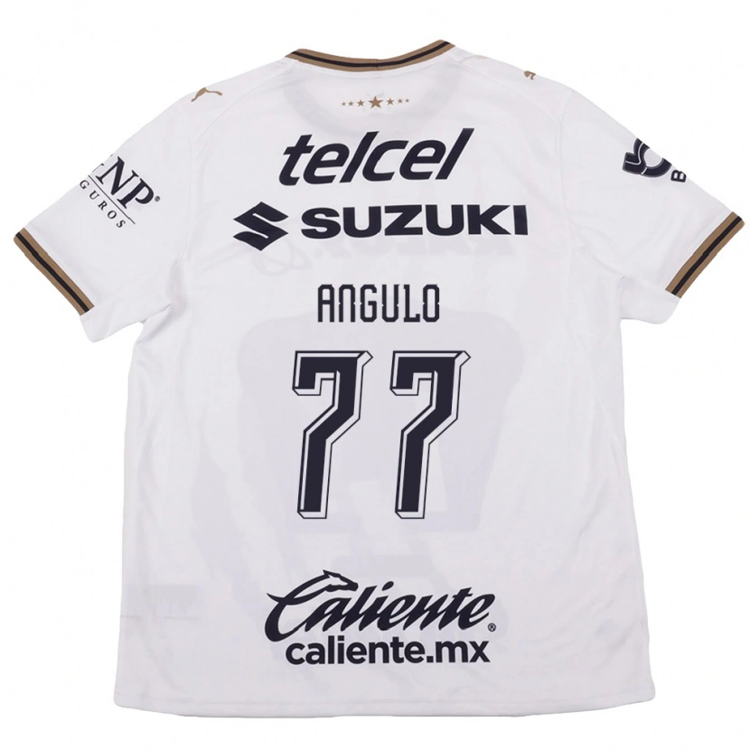 Danxen Bambino Maglia Álvaro Angulo #77 Bianco Nero Marrone Kit Gara Away 2026/27 Maglietta