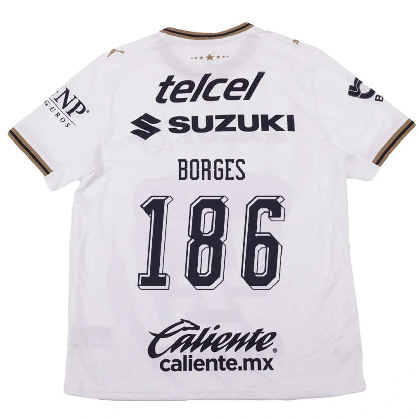 Danxen Bambino Maglia Kevin Borges #186 Bianco Nero Marrone Kit Gara Away 2026/27 Maglietta