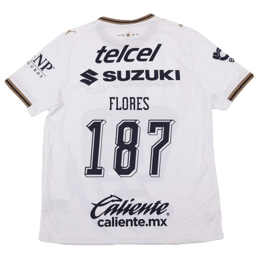 Danxen Bambino Maglia Jonathan Flores #187 Bianco Nero Marrone Kit Gara Away 2026/27 Maglietta