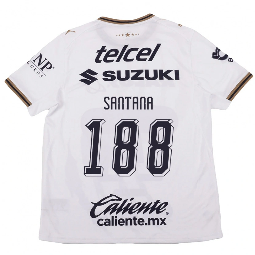 Danxen Bambino Maglia Guillermo Santana #188 Bianco Nero Marrone Kit Gara Away 2026/27 Maglietta