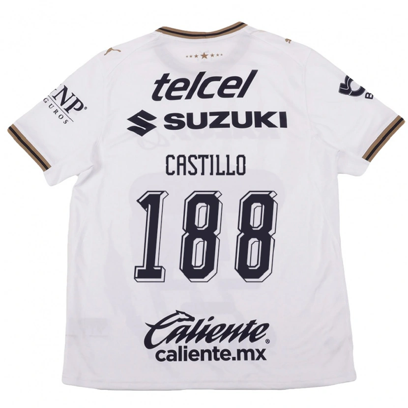 Danxen Bambino Maglia Christian Castillo #188 Bianco Nero Marrone Kit Gara Away 2026/27 Maglietta