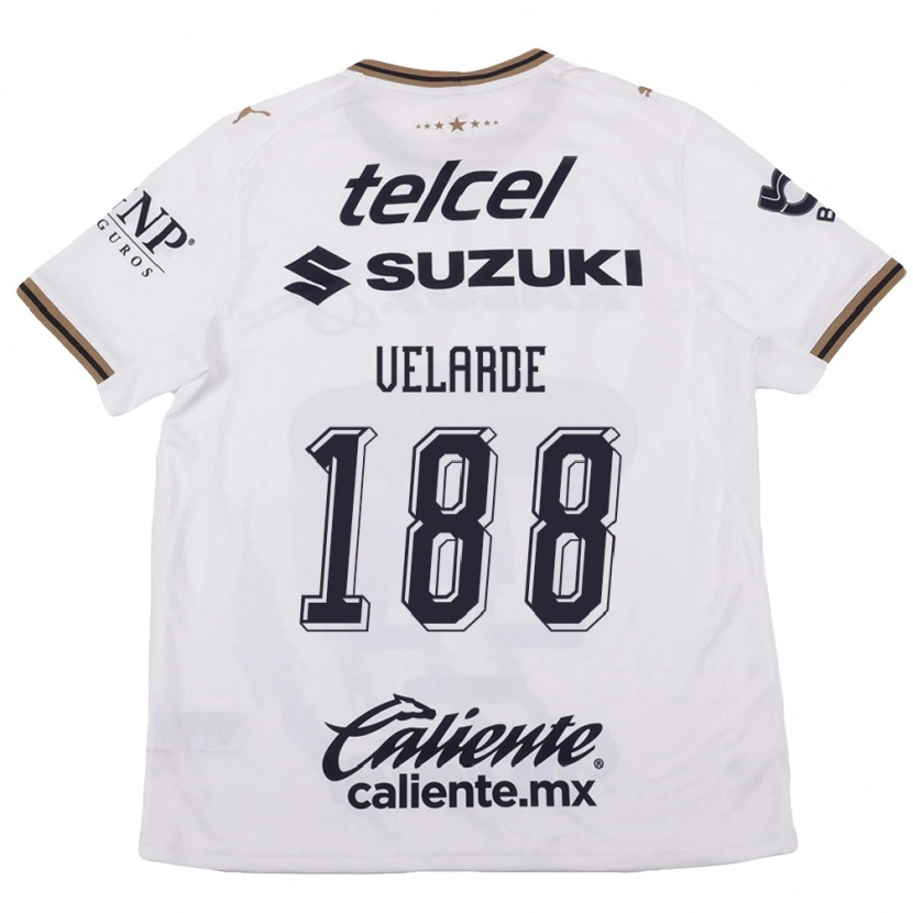 Danxen Bambino Maglia Andrés Velarde #188 Bianco Nero Marrone Kit Gara Away 2026/27 Maglietta